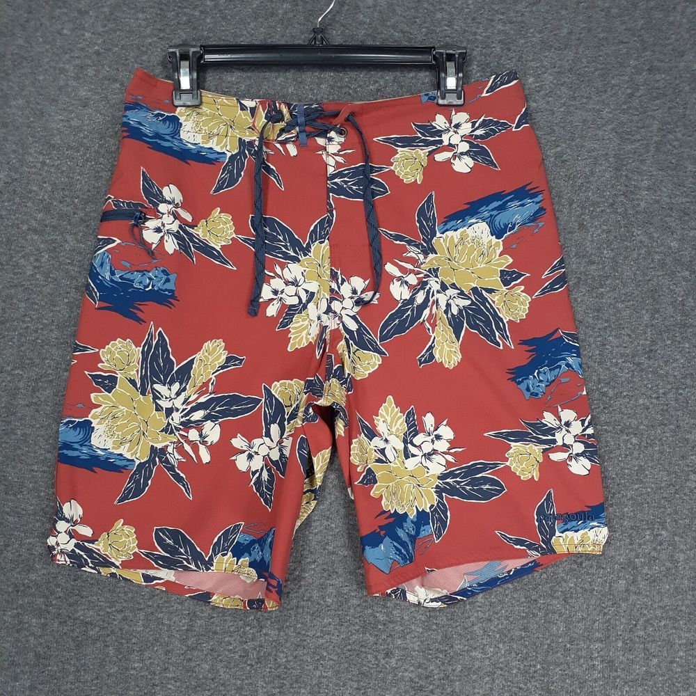 Vintage Patagonia Board Shorts Mens 30 red Floral casual drawstring men